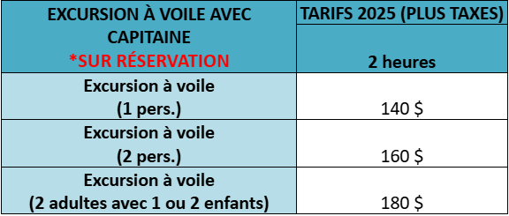 EXCURSION VOILE EXCURSION VOILE